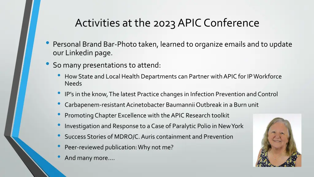 activities at the 2023 apic conference