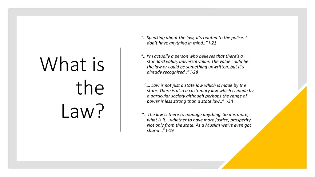 speaking about the law it s related to the police