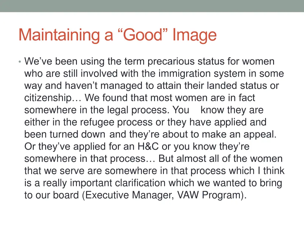 maintaining a good image