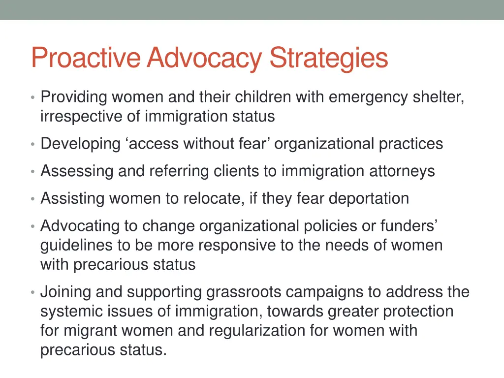 proactive advocacy strategies