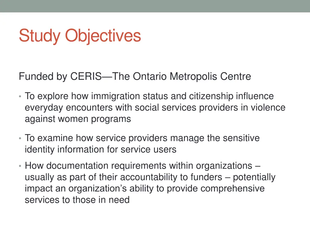study objectives