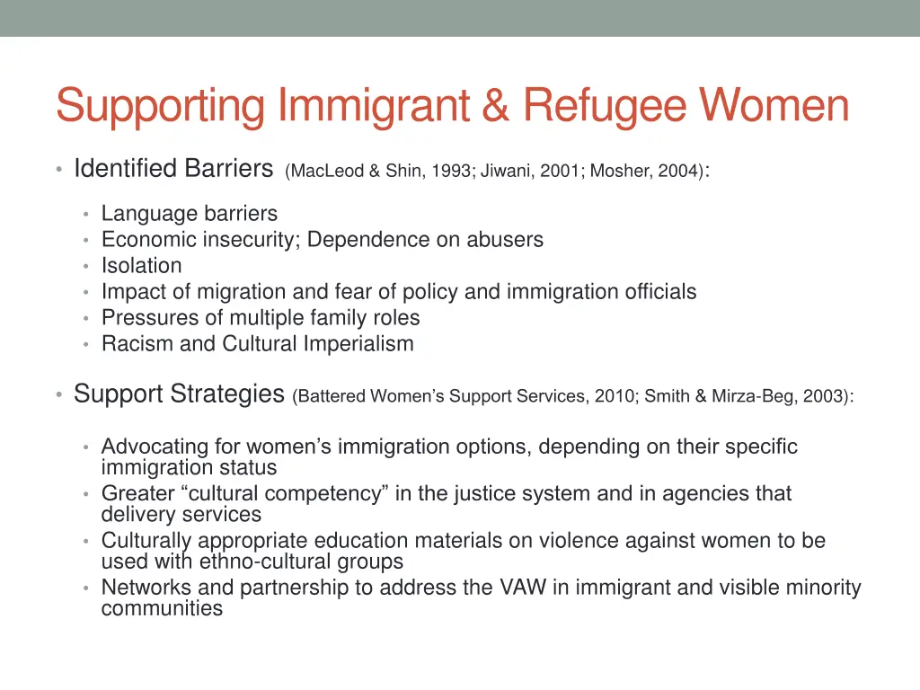 supporting immigrant refugee women