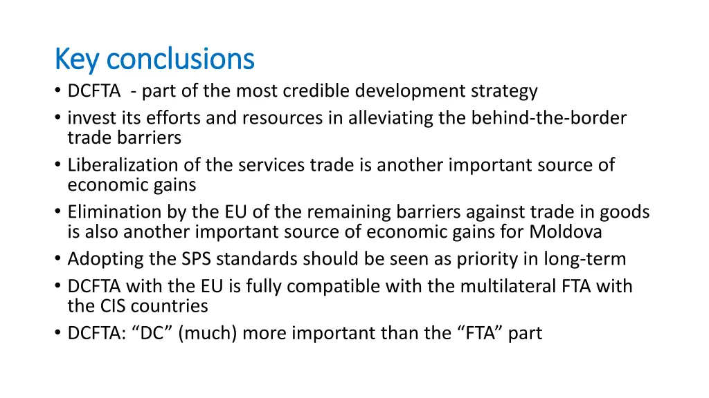 key conclusions key conclusions dcfta part