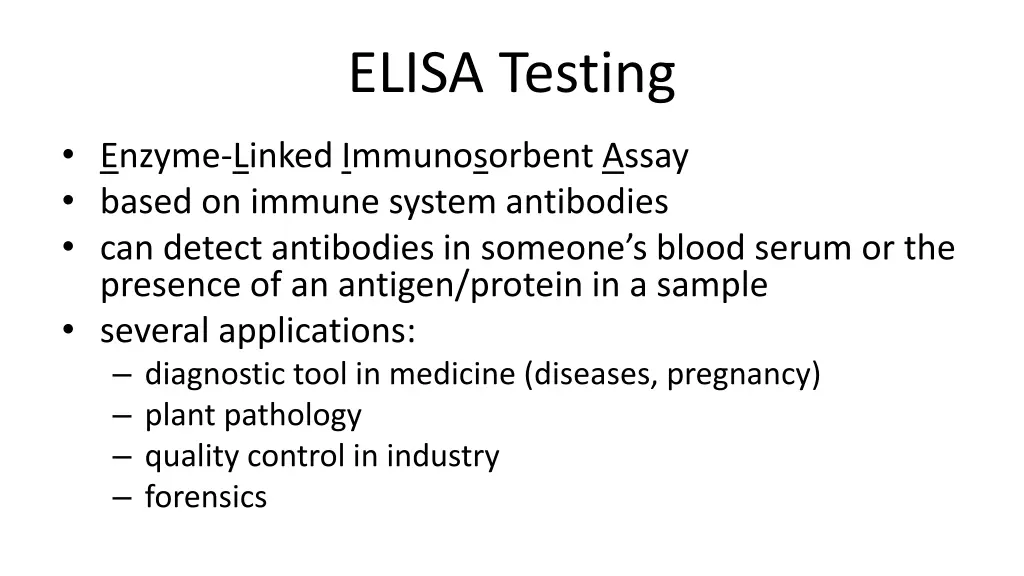 elisa testing