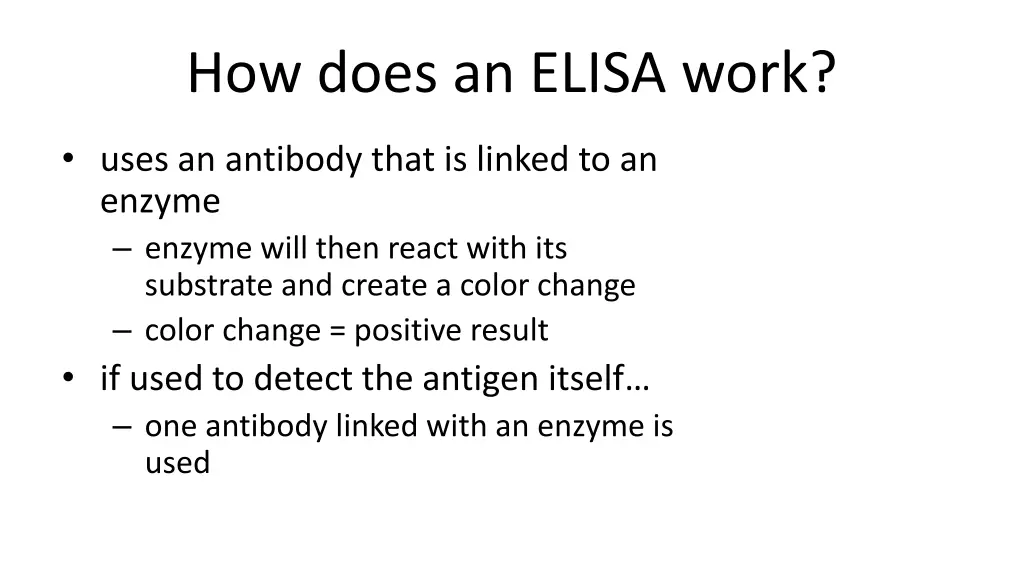 how does an elisa work