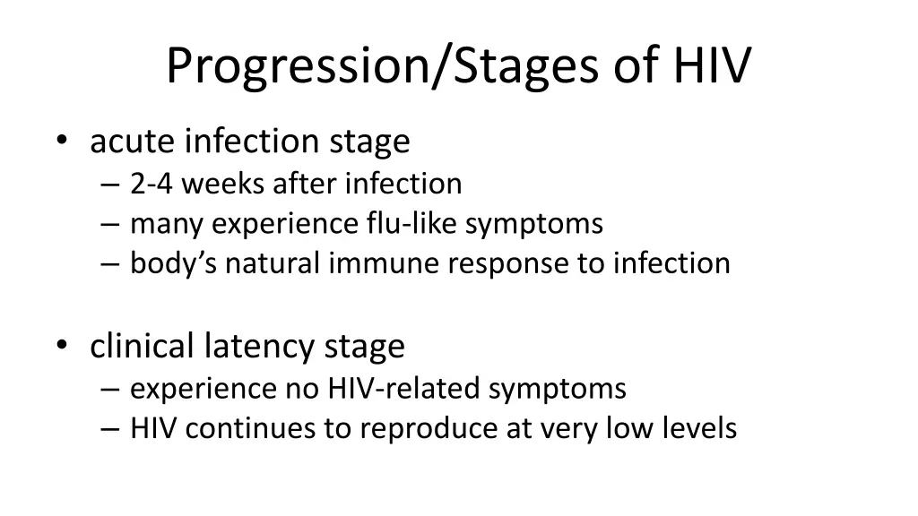 progression stages of hiv