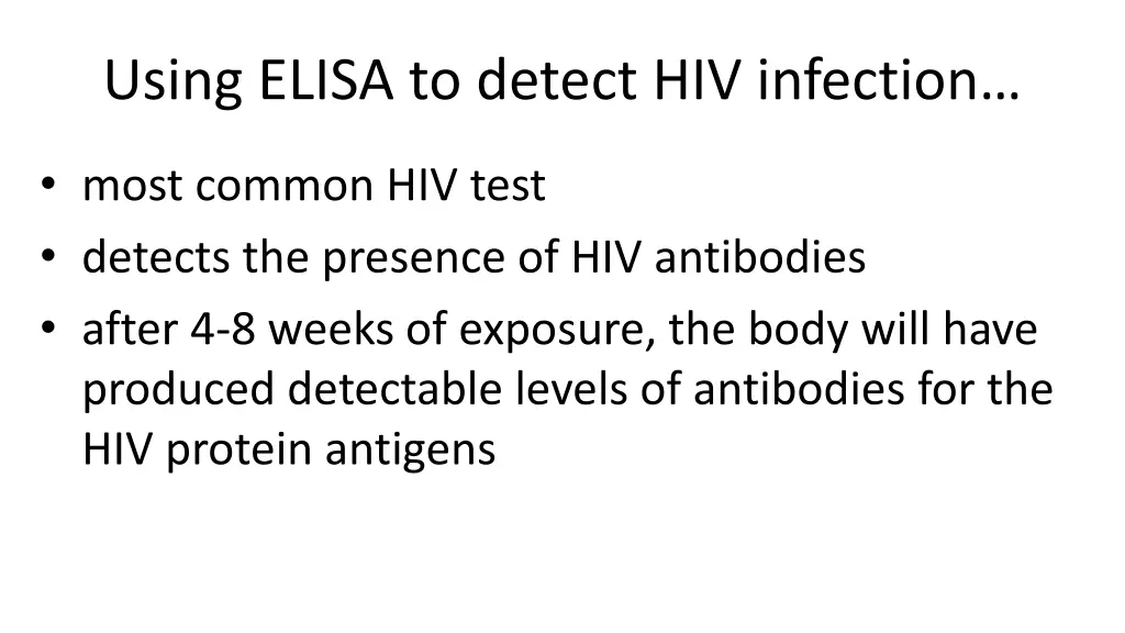 using elisa to detect hiv infection