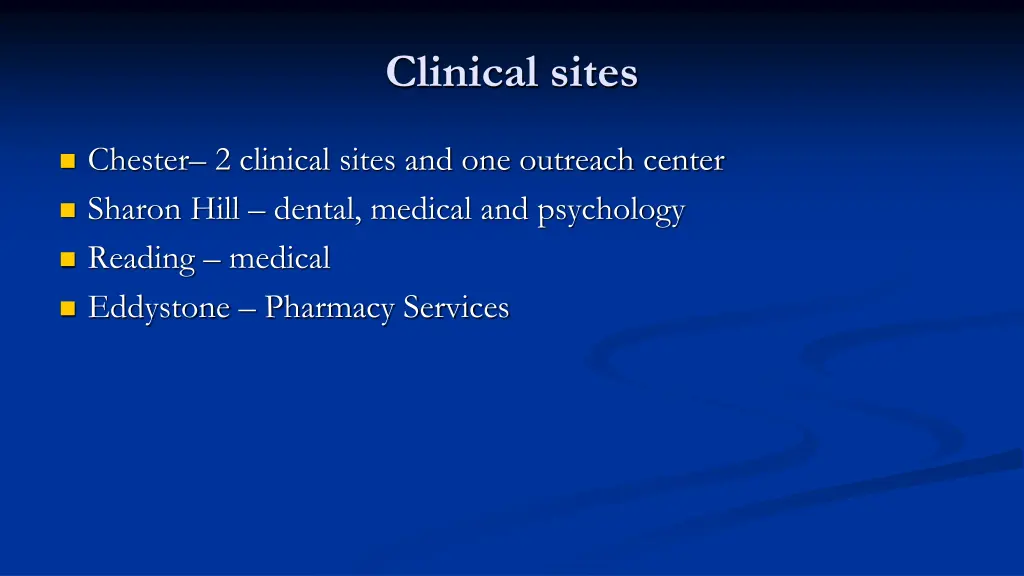 clinical sites
