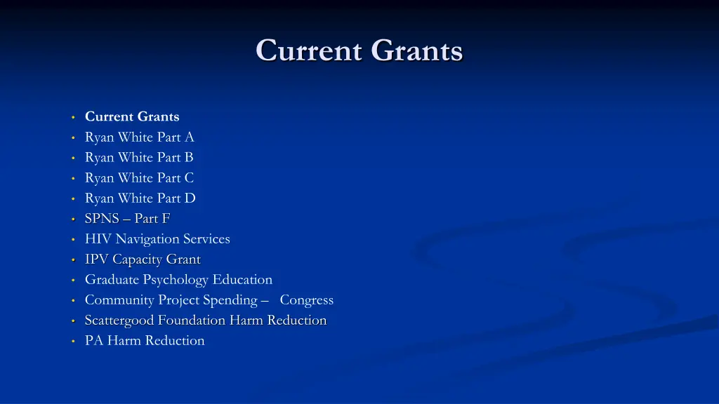 current grants