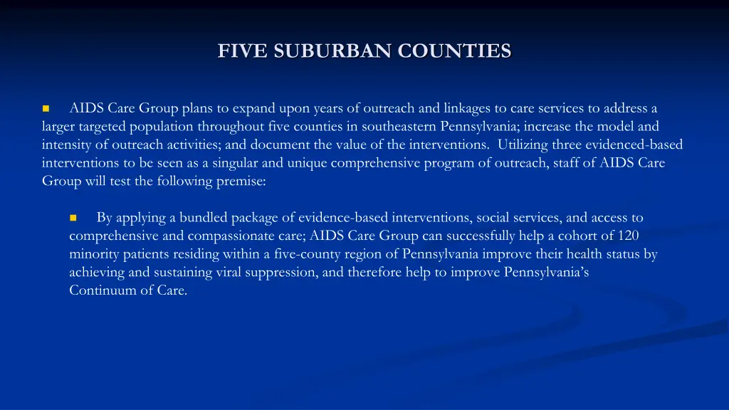 five suburban counties