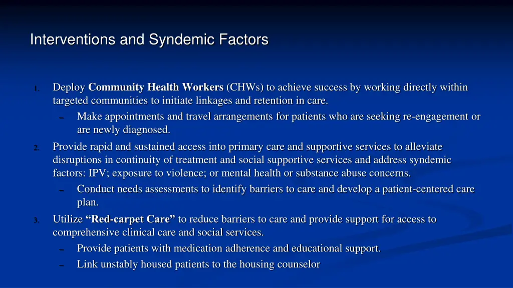 interventions and syndemic factors