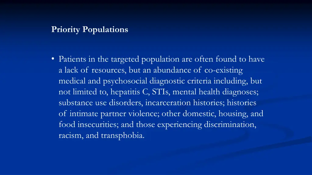 priority populations