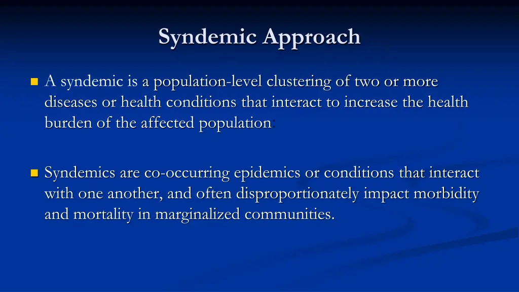 syndemic approach