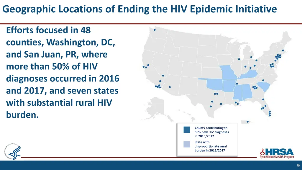 geographic locations of ending the hiv epidemic
