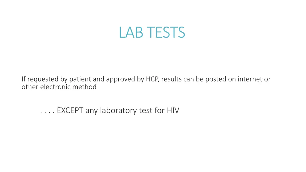 lab tests