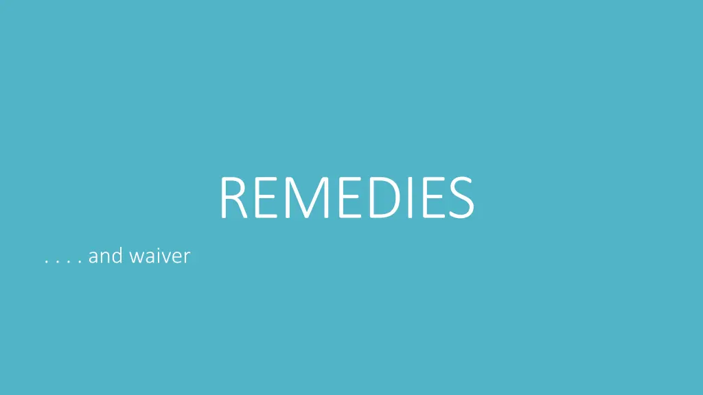 remedies