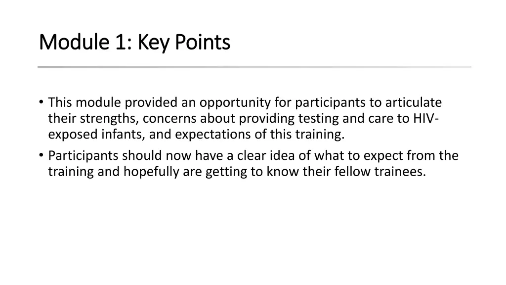 module 1 key points module 1 key points