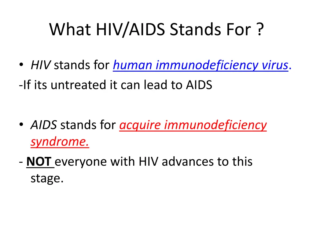 what hiv aids stands for