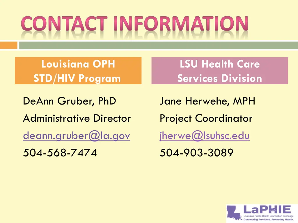 contact information