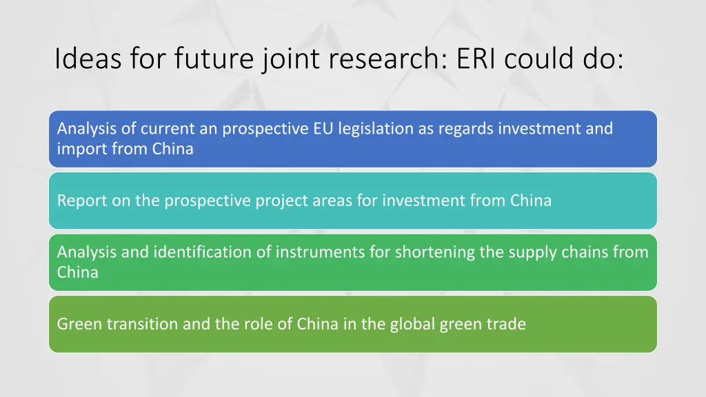 ideas for future joint research eri could do