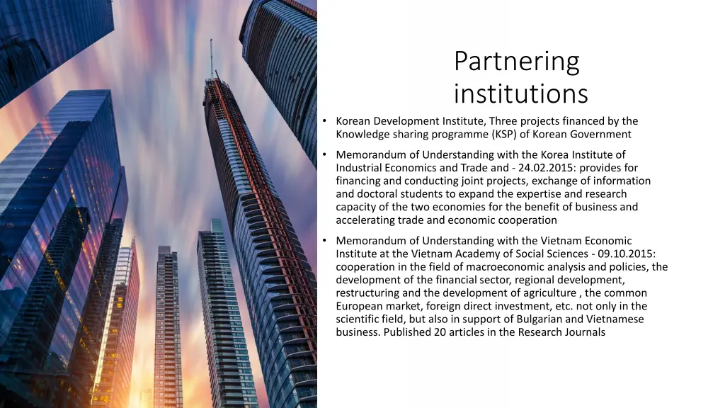 partnering institutions