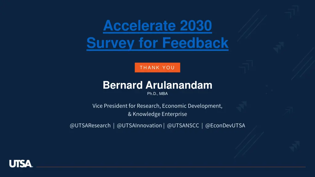 accelerate 2030 survey for feedback