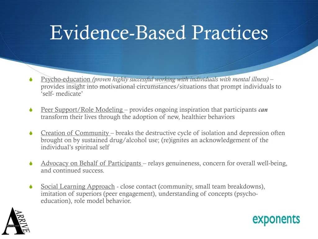 evidence based practices