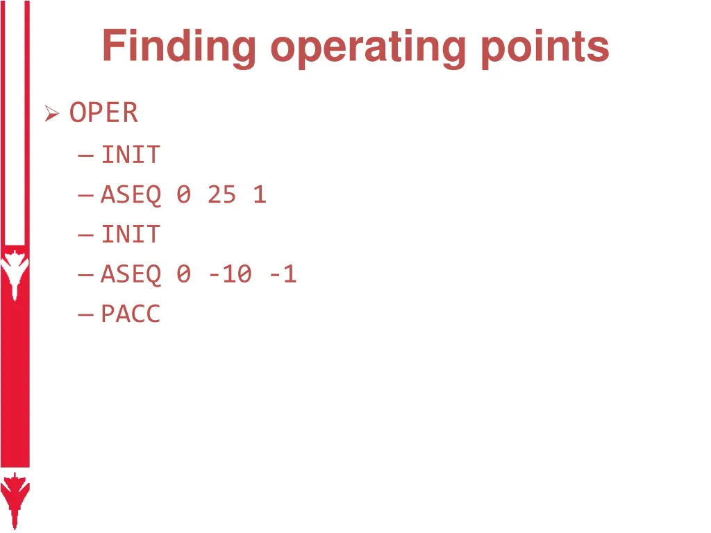 finding operating points 1