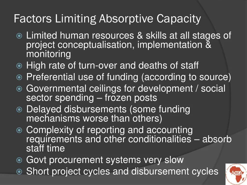factors limiting absorptive capacity