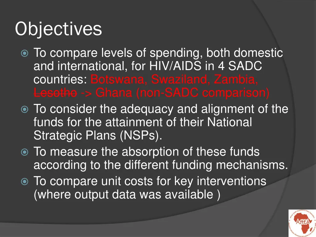 objectives