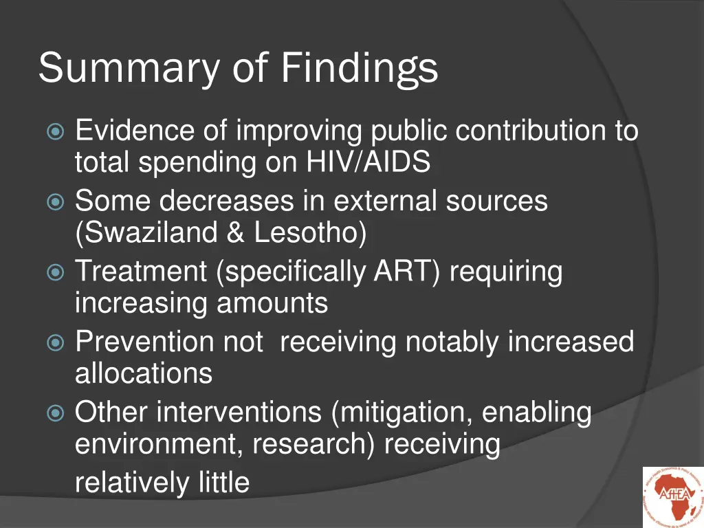 summary of findings