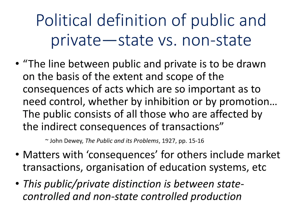 political definition of public and private state