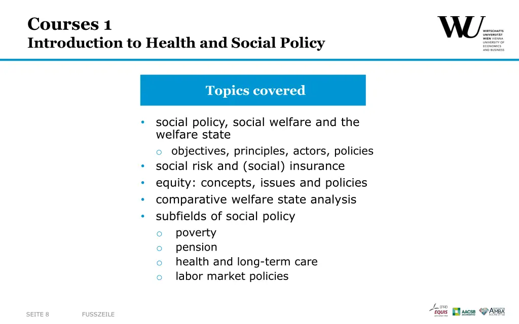 courses 1 introduction to health and social policy