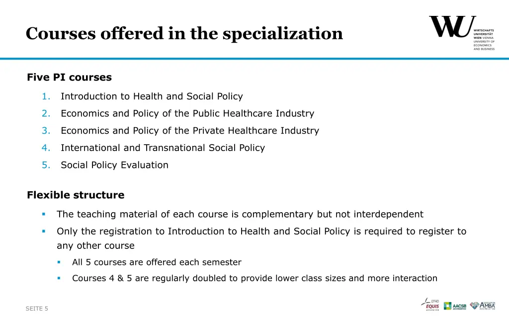 courses offered in the specialization