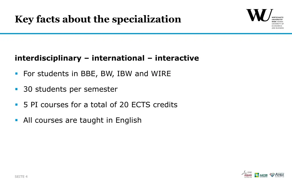 key facts about the specialization