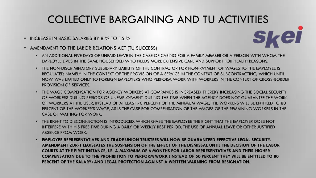 collective bargaining and tu activities
