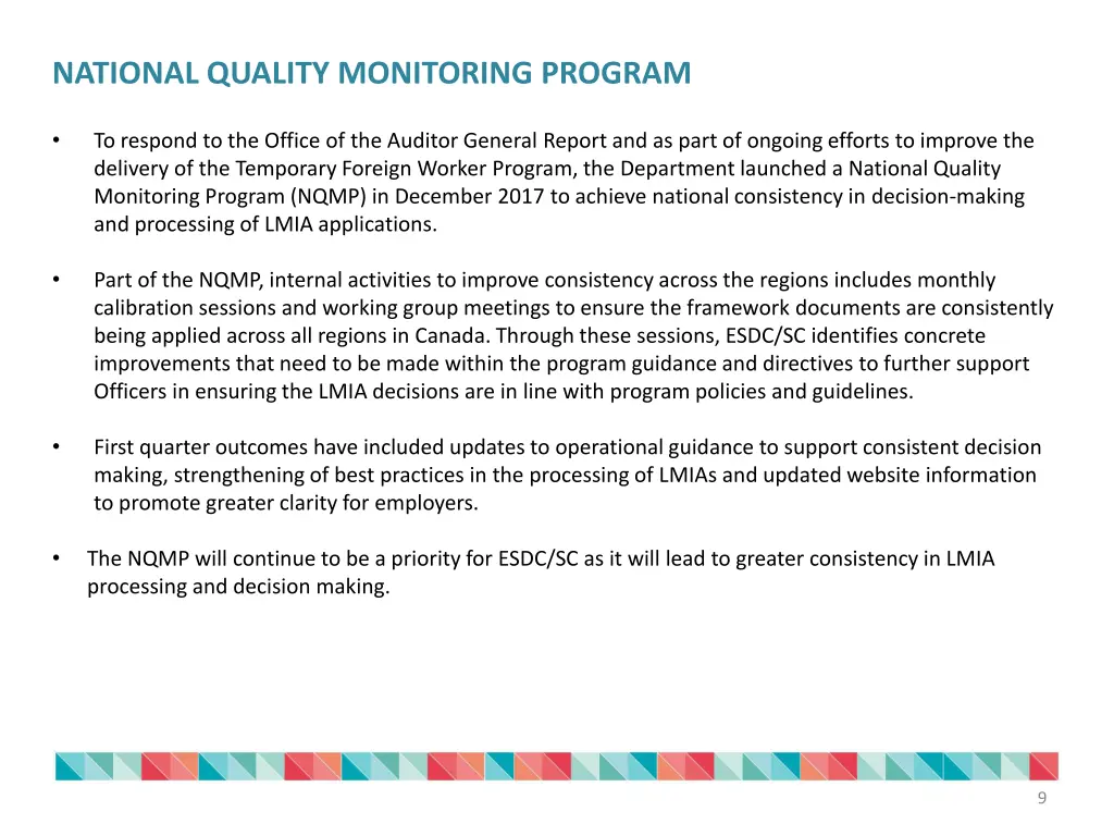 national quality monitoring program