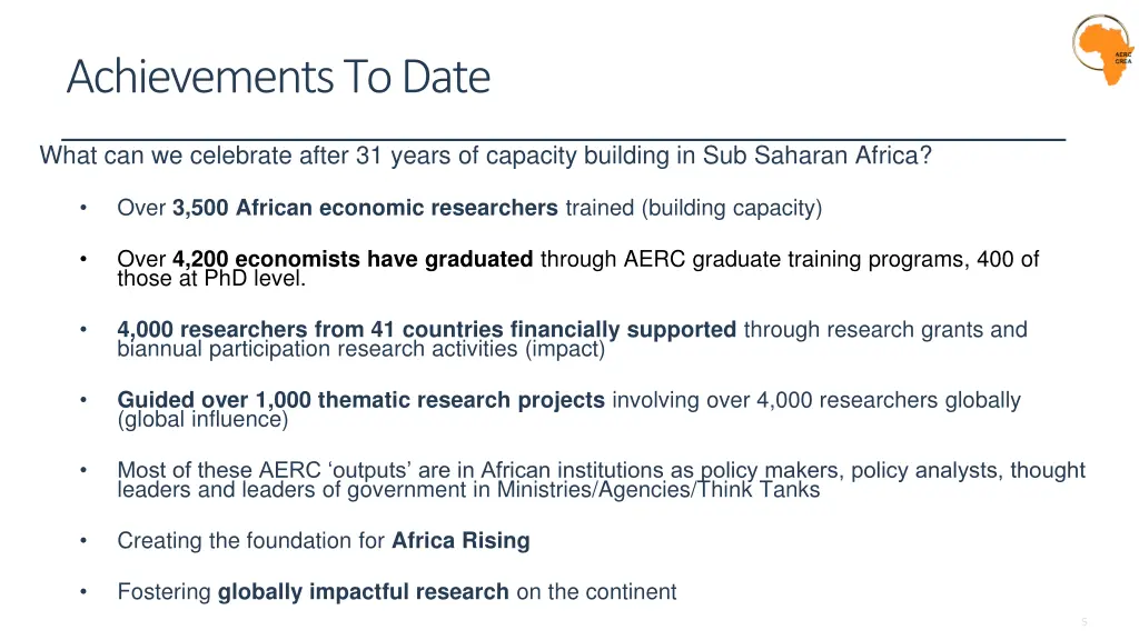 achievementsto date