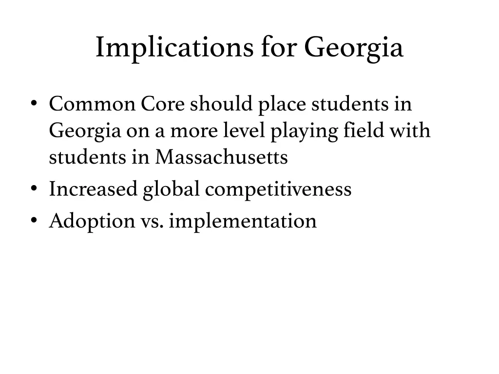 implications for georgia