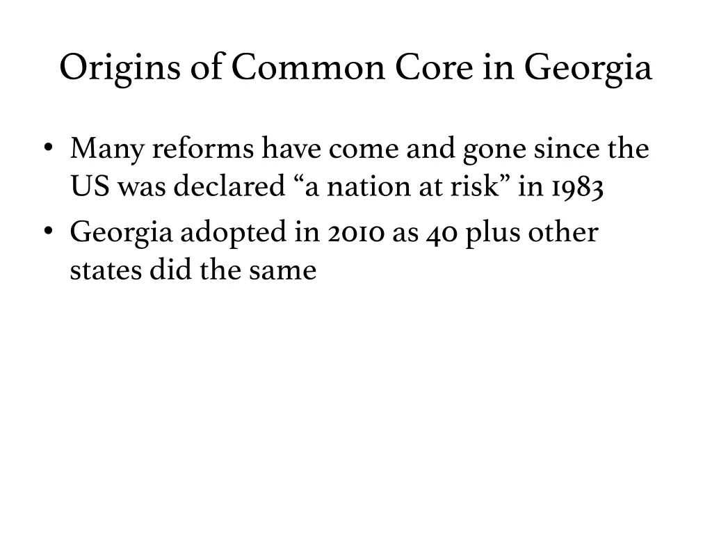 origins of common core in georgia