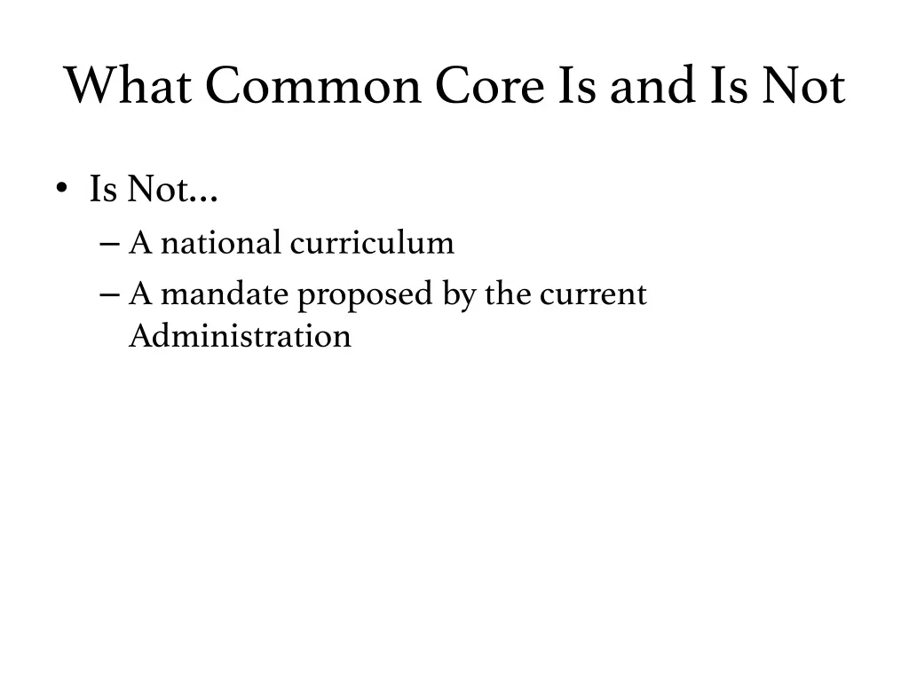 what common core is and is not 1