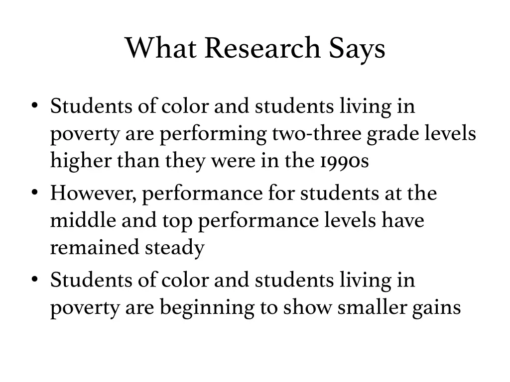 what research says