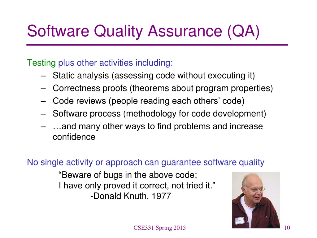 software quality assurance qa