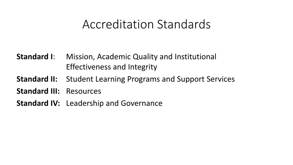 accreditation standards
