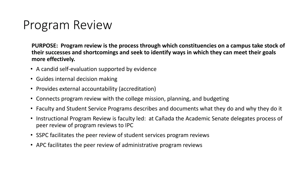 program review