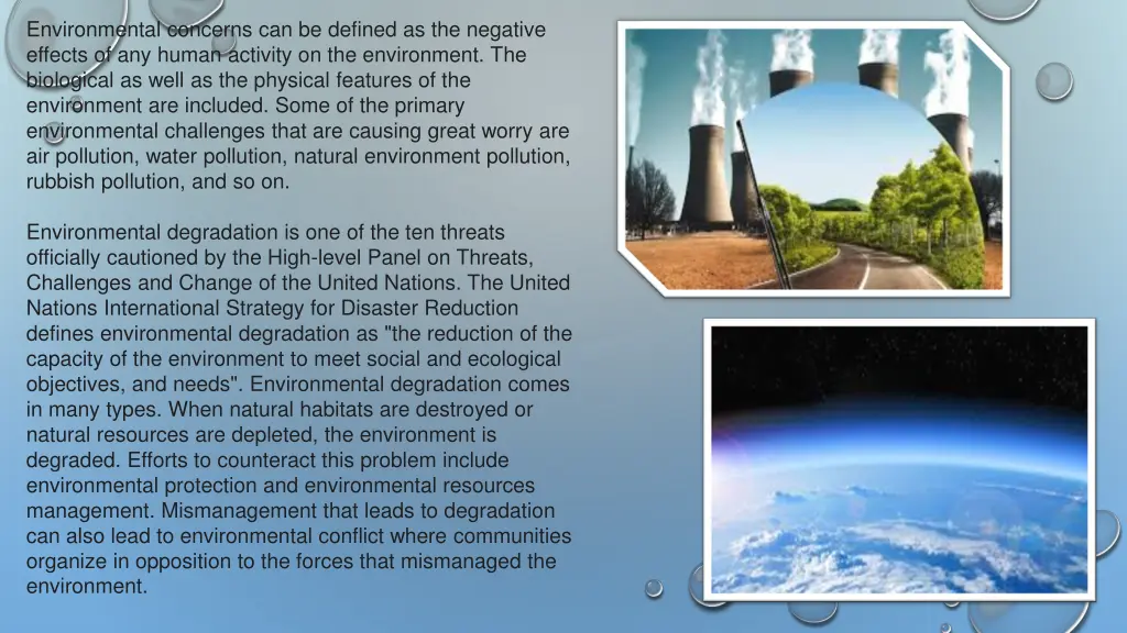 environmental concerns can be defined