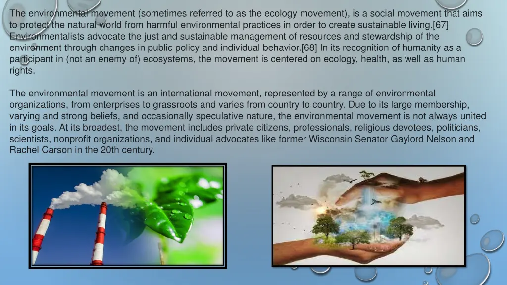 the environmental movement sometimes referred