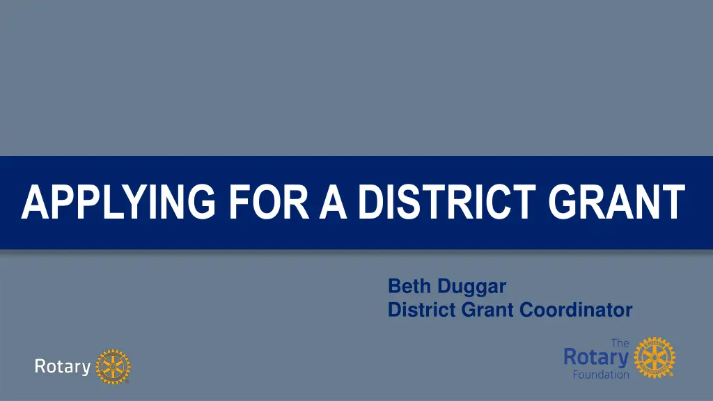 applying for a district grant