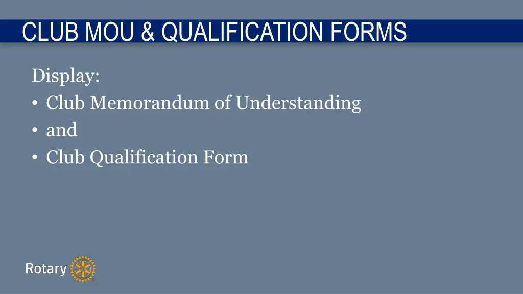 club mou qualification forms