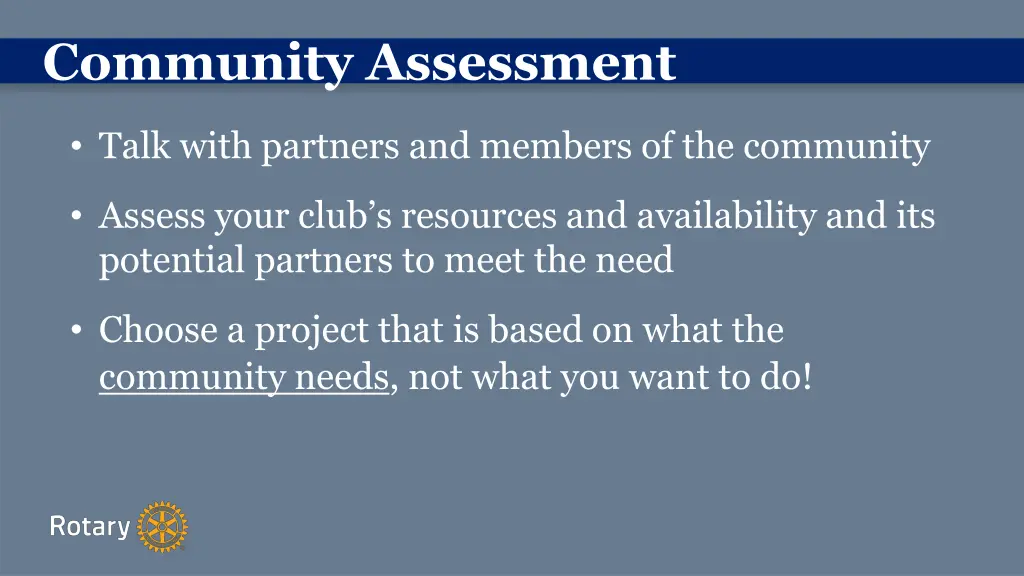 community assessment